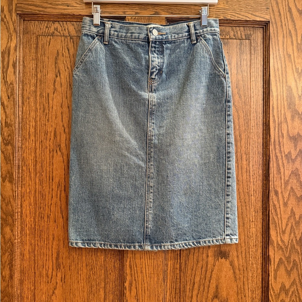 Classic Vintage Denim Pencil Skirt - 28” waist